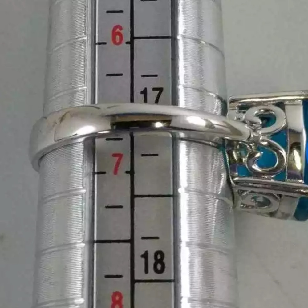BBJ Signed Sterling Silver EUC 6.75 Approx London Blue Topaz Ring Gorgeous - Picture 3 of 5